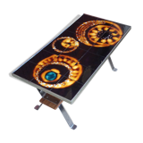 Low vintage ceramic and metal table