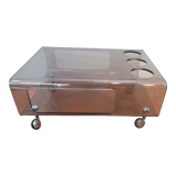 Smoked plexiglass coffee table from the 70s