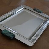 Large Jean Couzon stainless steel serving tray