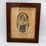 Lithograph of Saint Teresa in frame