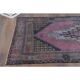 Vintage Turkish Oushak Handmade Wool Cotton Pink Area Rug 125x242
