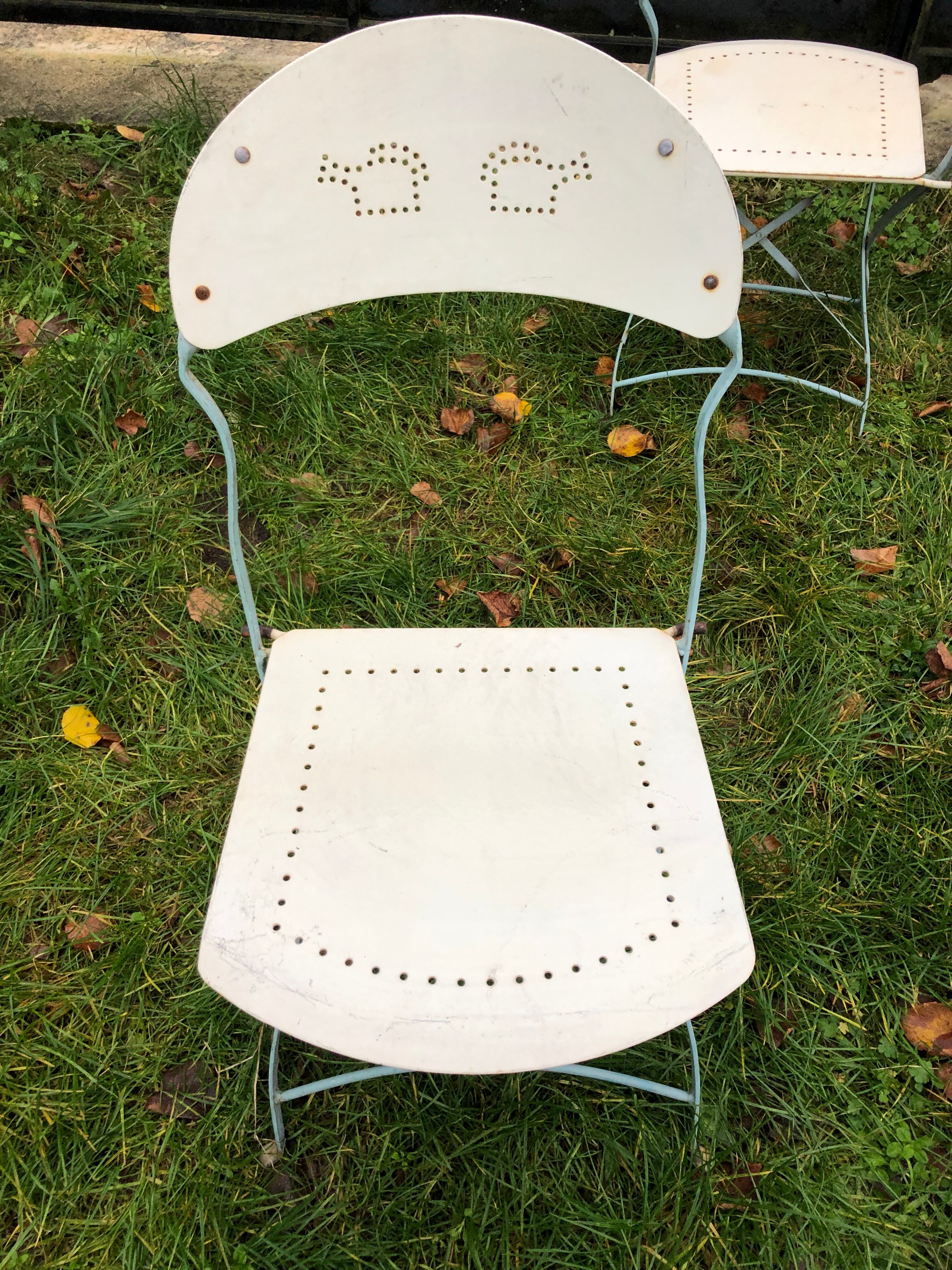 Metal folding garden chairs