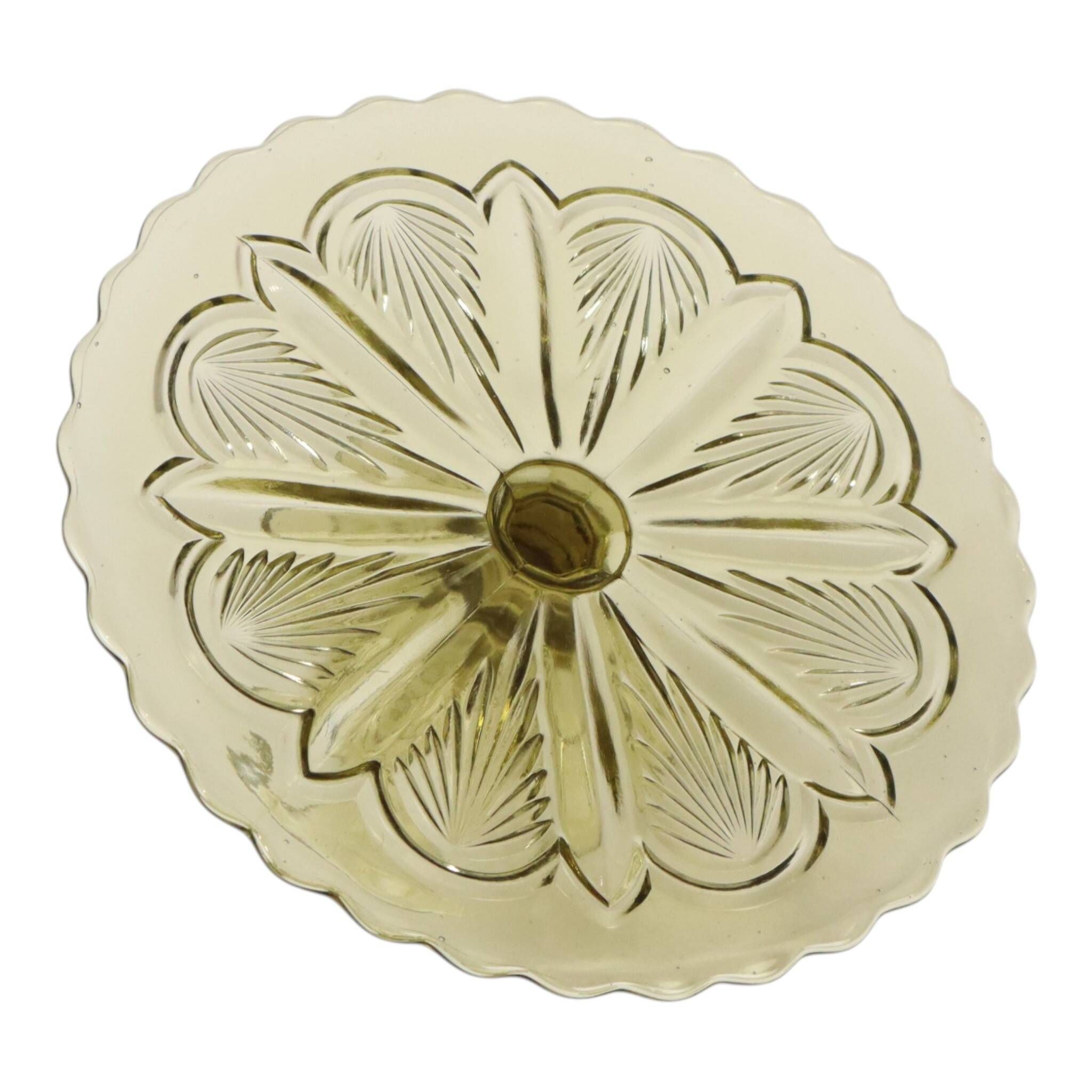 Art Deco Pressed Glass Cake/Pastry Platter 27cm