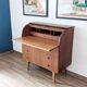 Bureau secrétaire à cylindre teck midcentury