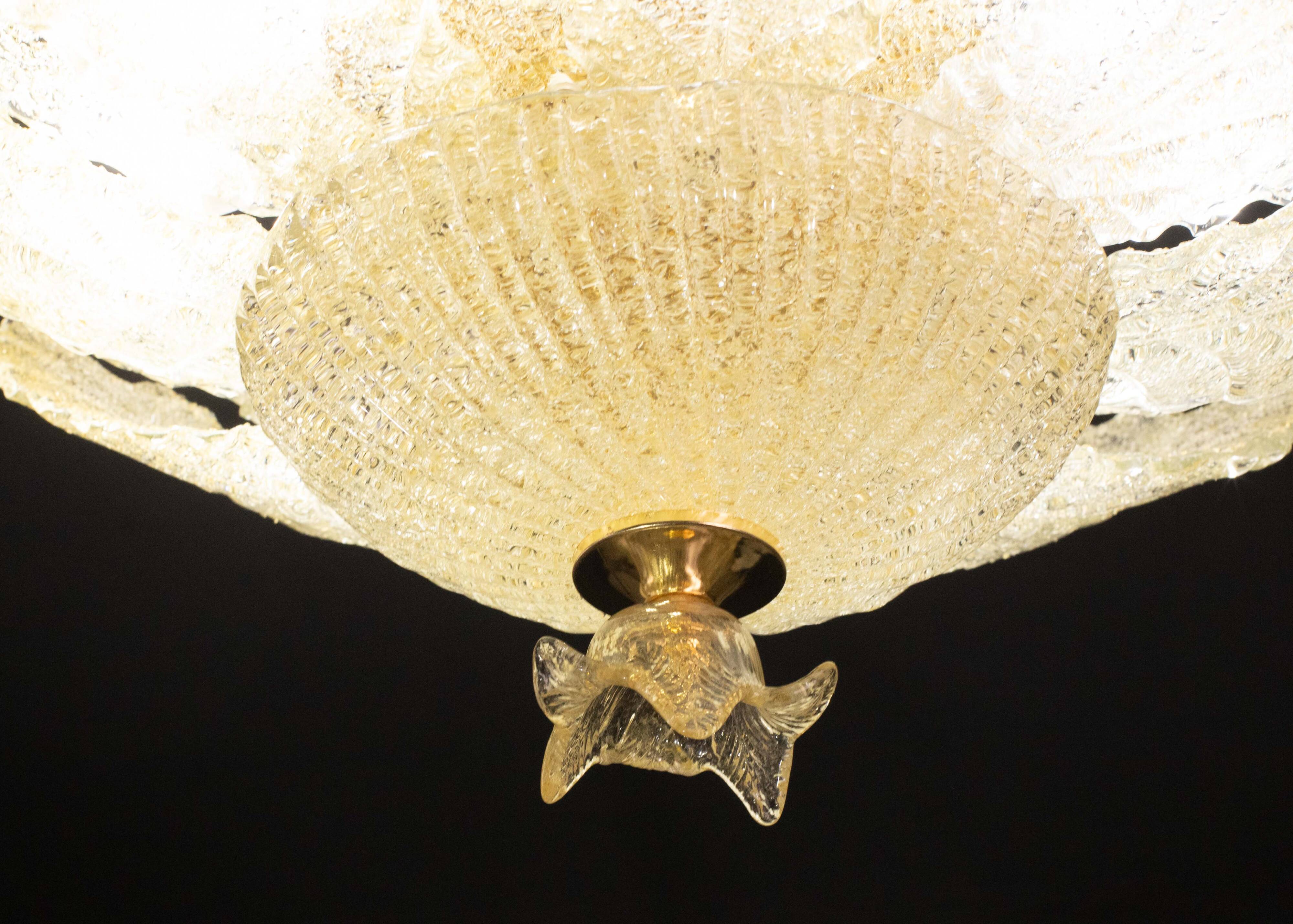 Extraordinary large size gold vintage Murano glass chandelier, 1970