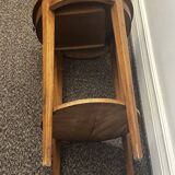 Table d’appoint / guéridon double plateau style Louis XVI en bois marqueté