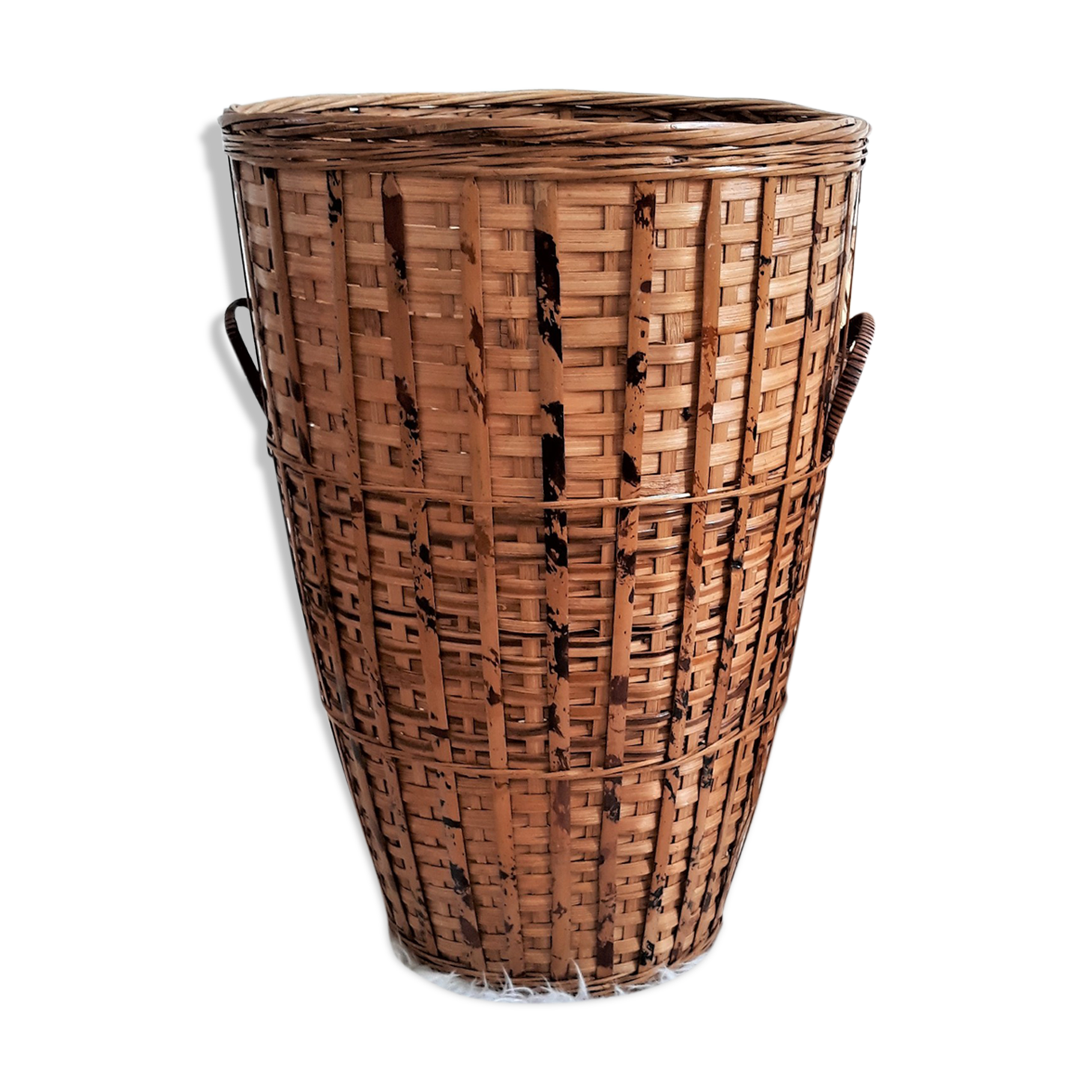 Large wicker basket / high rattan - Rattan pan / wicker XXL