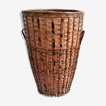 Large wicker basket / high rattan - Rattan pan / wicker XXL