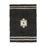 Vintage Turkish hand-knotted wool cotton brown kilim area rug 118x170