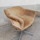 Fauteuil de bureau vintage velours moutarde