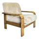Fauteuil vintage en bois et laine