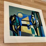 Lithograph signed "Albert Ferenz" Design 1950.