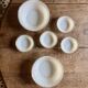 Set of vintage Fire King ramekins and bowls.
