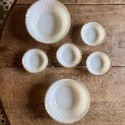 Set of vintage Fire King ramekins and bowls.