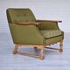 1970s, Danish lounge chair, wool, oak