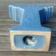 Empty pocket glazed ceramic blue column shape art deco 20s/30s