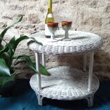Rattan and bamboo coffee table