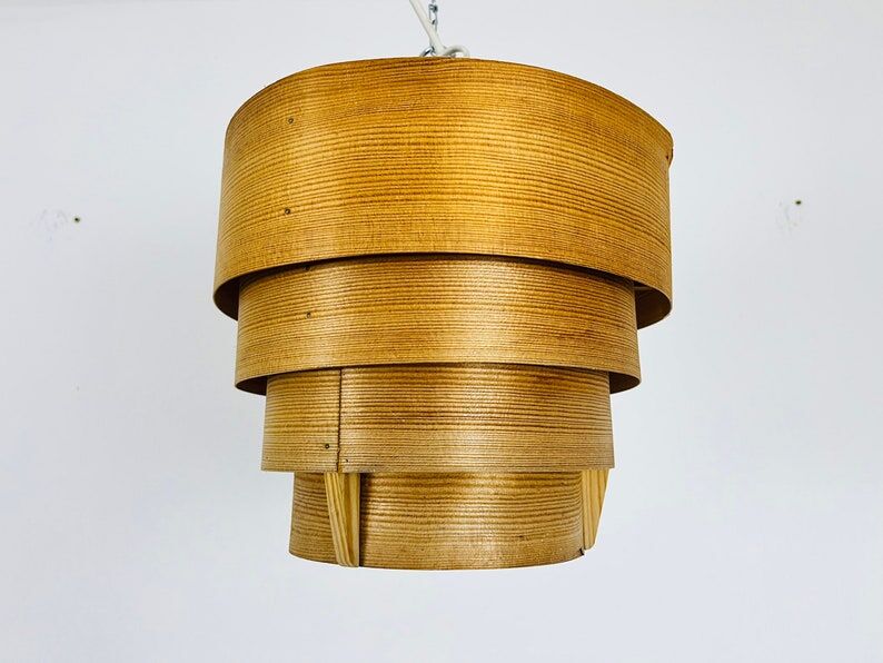Wooden pendant lamp by Hans-Agne Jakobsson, Sweden, 1960s