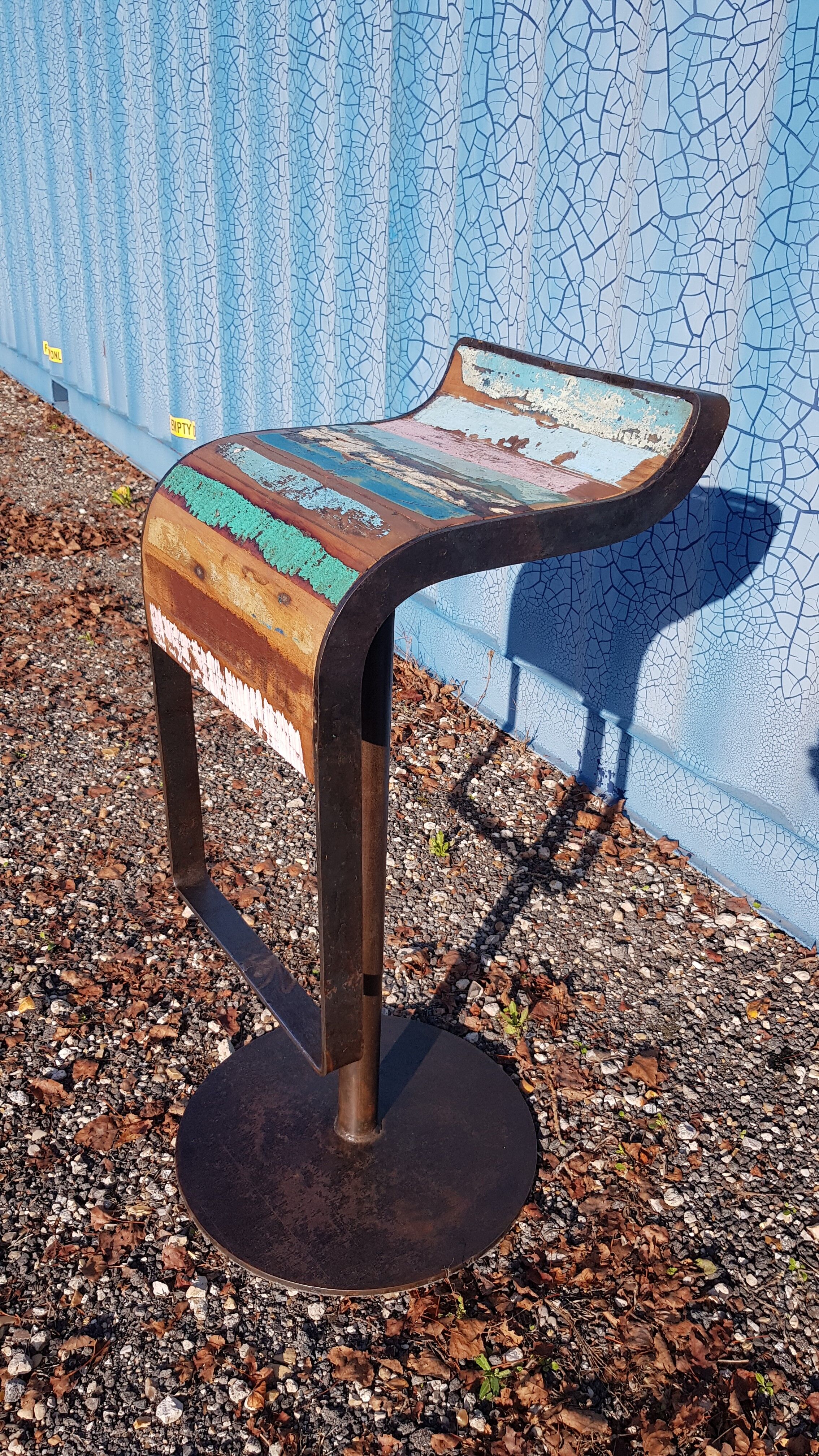 Bar stool design cast iron and wood