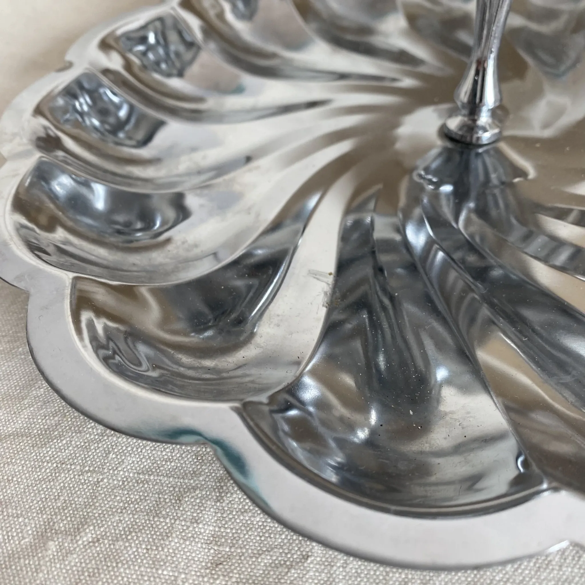 Presentation dish 2 stainless steel trays, 1970s-80s