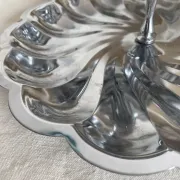 Presentation dish 2 stainless steel trays, 1970s-80s
