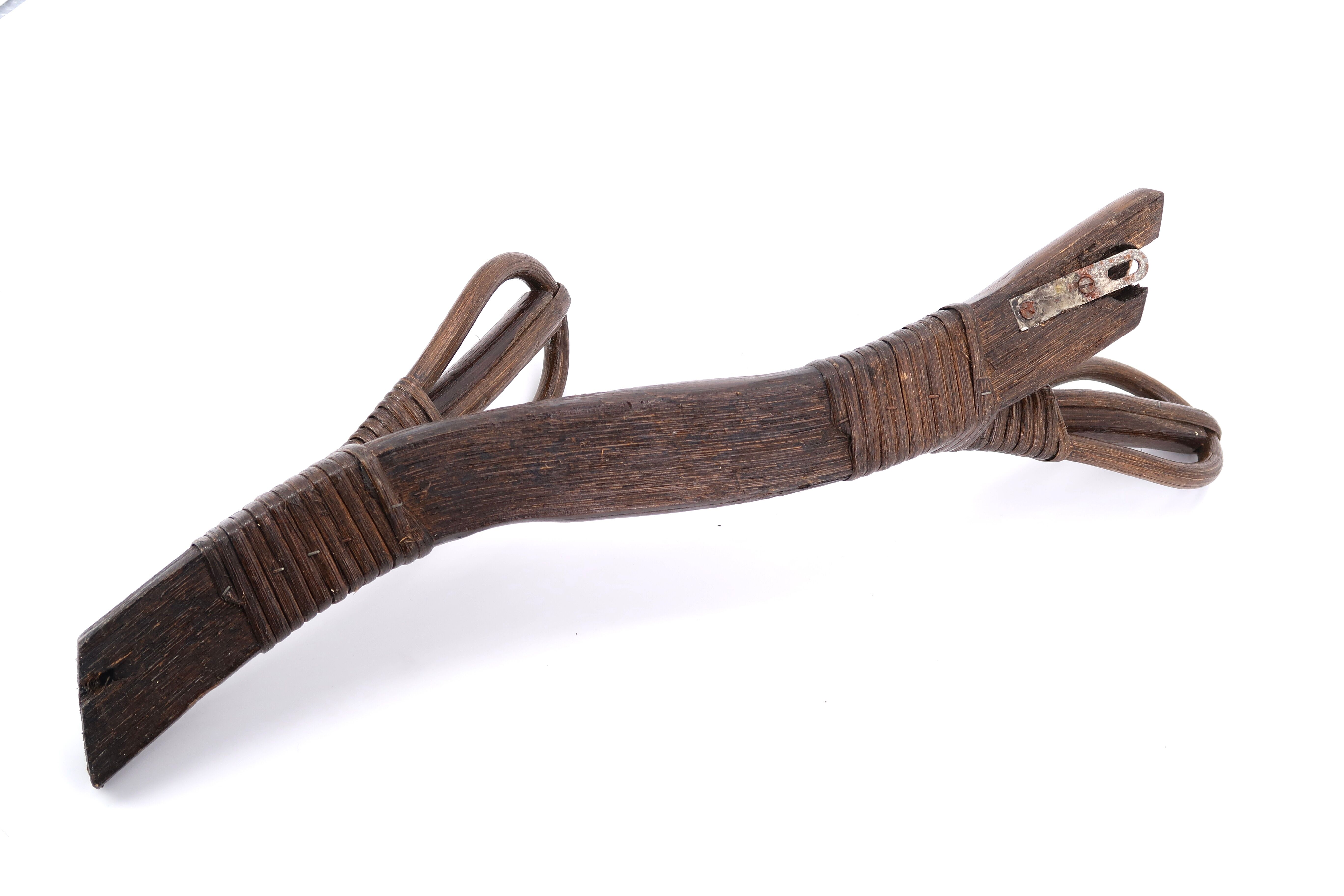 Pair of rattan coat racks, 1970s