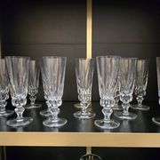 12 Saint-Louis Guernesey model champagne flutes in cut crystal