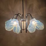 Italian Ceiling Lamp with Five Blue Murano Glass Lamshades – 1970s