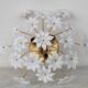 Wonderful Murano Ceiling Light White Flowers, 1970