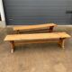 Pair of oak farm benches