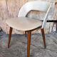Scandinavian armchair skai white compass wooden vintage