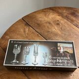 Cristal d’Arques Longchamp – Set de 6 verres à pied n 5 – Vintage 24% PbO