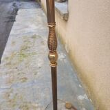 Floor lamp gilded bronze base lampshade fabrics