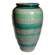 Ceramic vase scarified with gray-blue enamel