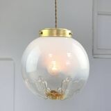 Mid-century Murano Glass & Brass Pendant from Mazzega, 60s