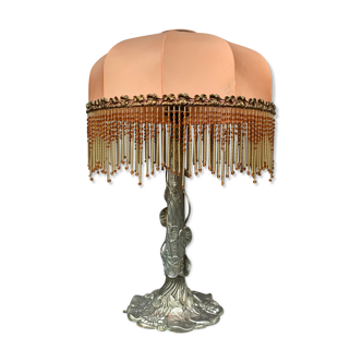 Lampe de style Art Nouveau, bronze argenté