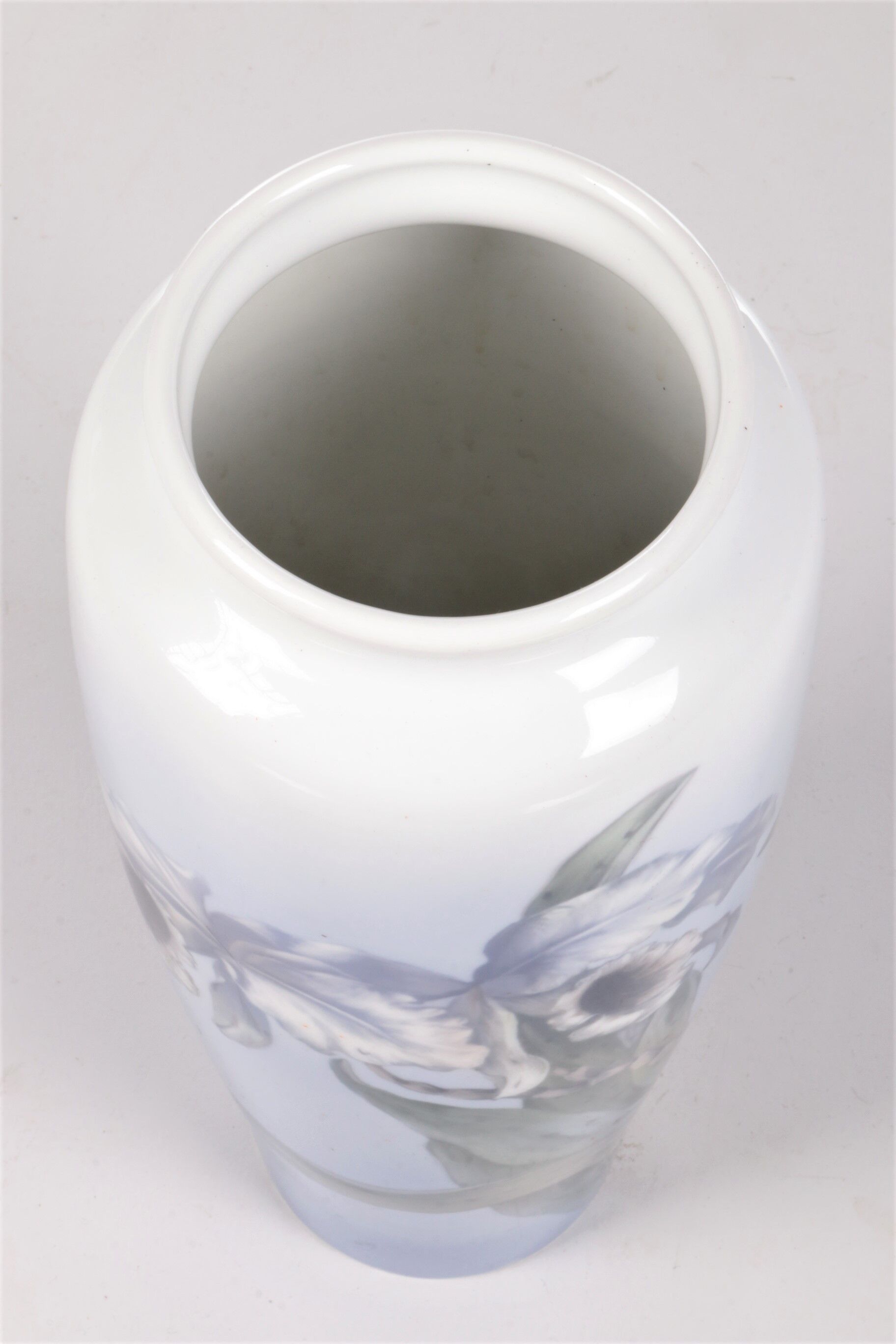 Royal Copenhagen Porcelain Vase painted with the trumpet flower.