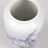 Royal Copenhagen Porcelain Vase painted with the trumpet flower.
