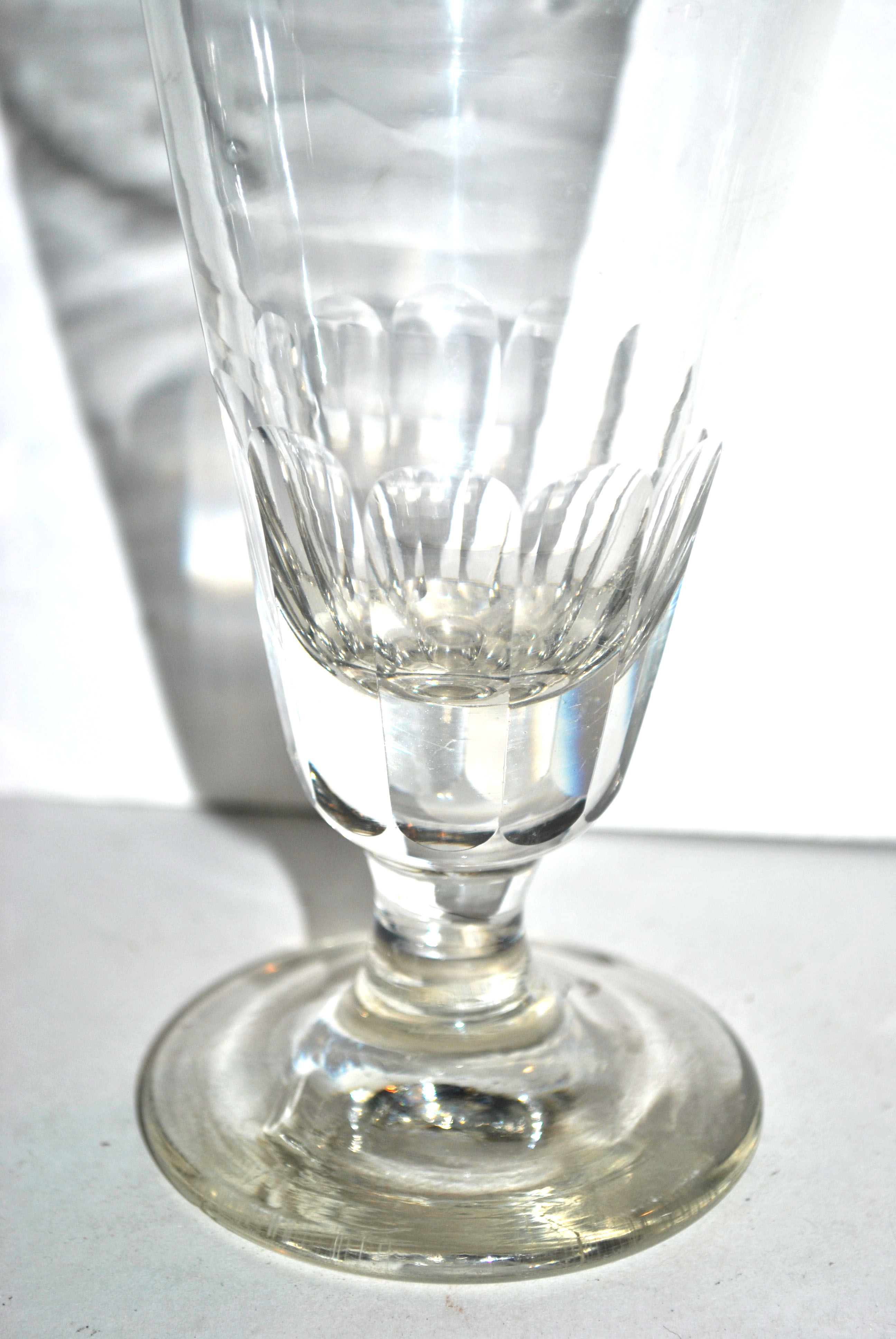 Old absinthe glass in blown glass cut 1900