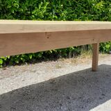 Solid oak farm table 1 rough wood drawer