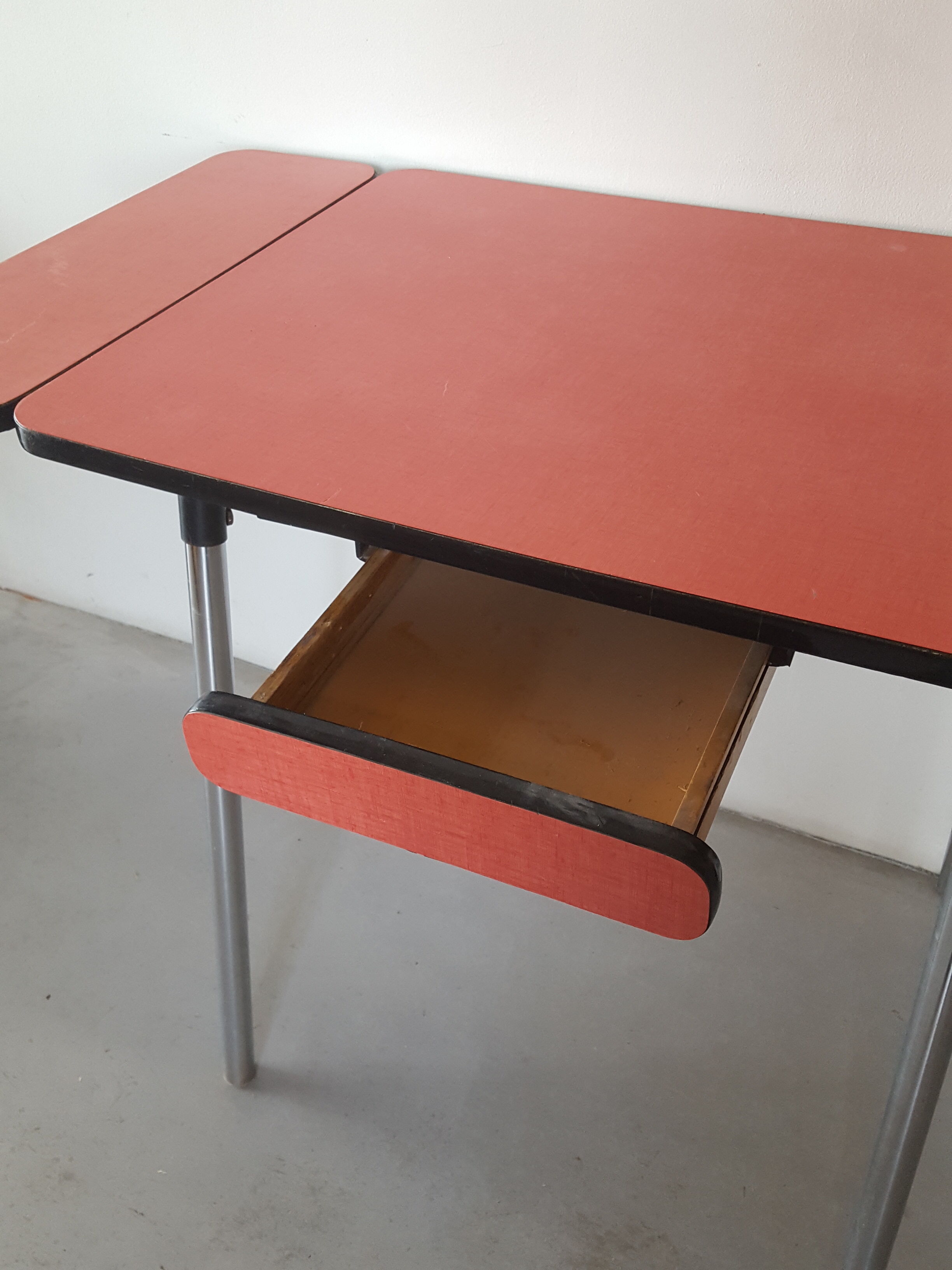 Red formica table