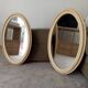 Miroir ovale vintage en bois patiné