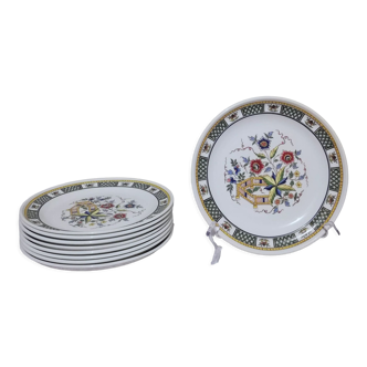 9 flat plates Sarreguemines model "Montmorency"