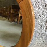 Round mirror in solid elm Maison Regain