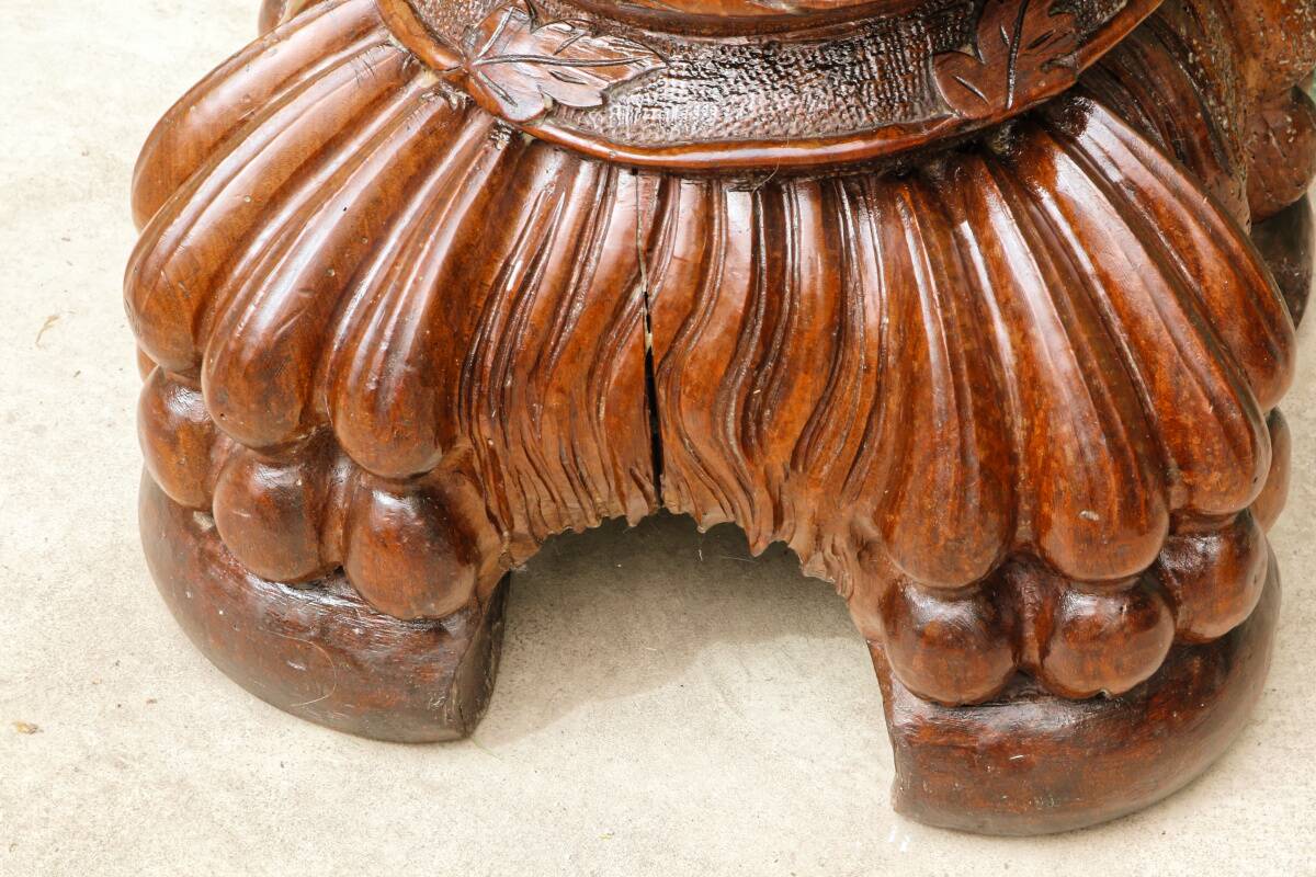 Column, carved walnut press screw, 19th century