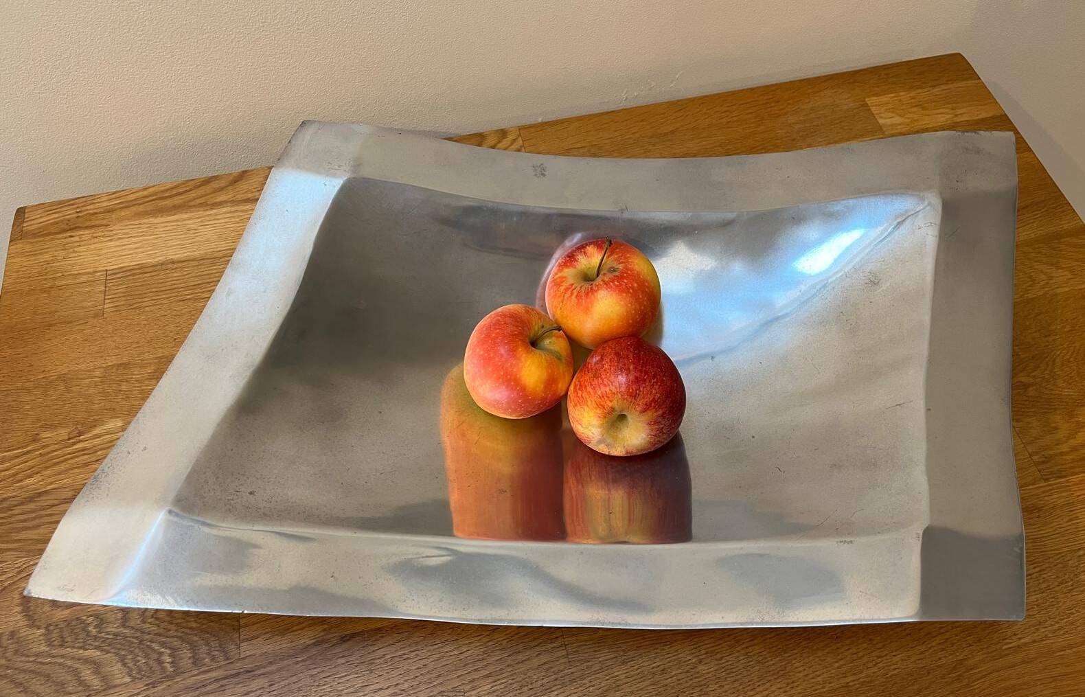 Vintage polished aluminium plate