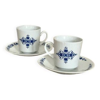 Porcelain coffee cups and saucers