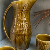 Pitcher and cups Sarreguemines