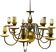 Vintage metal chandelier, Poland, 1980s