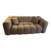 Canapé Windsor & Co en velours taupe/beige - excellent état